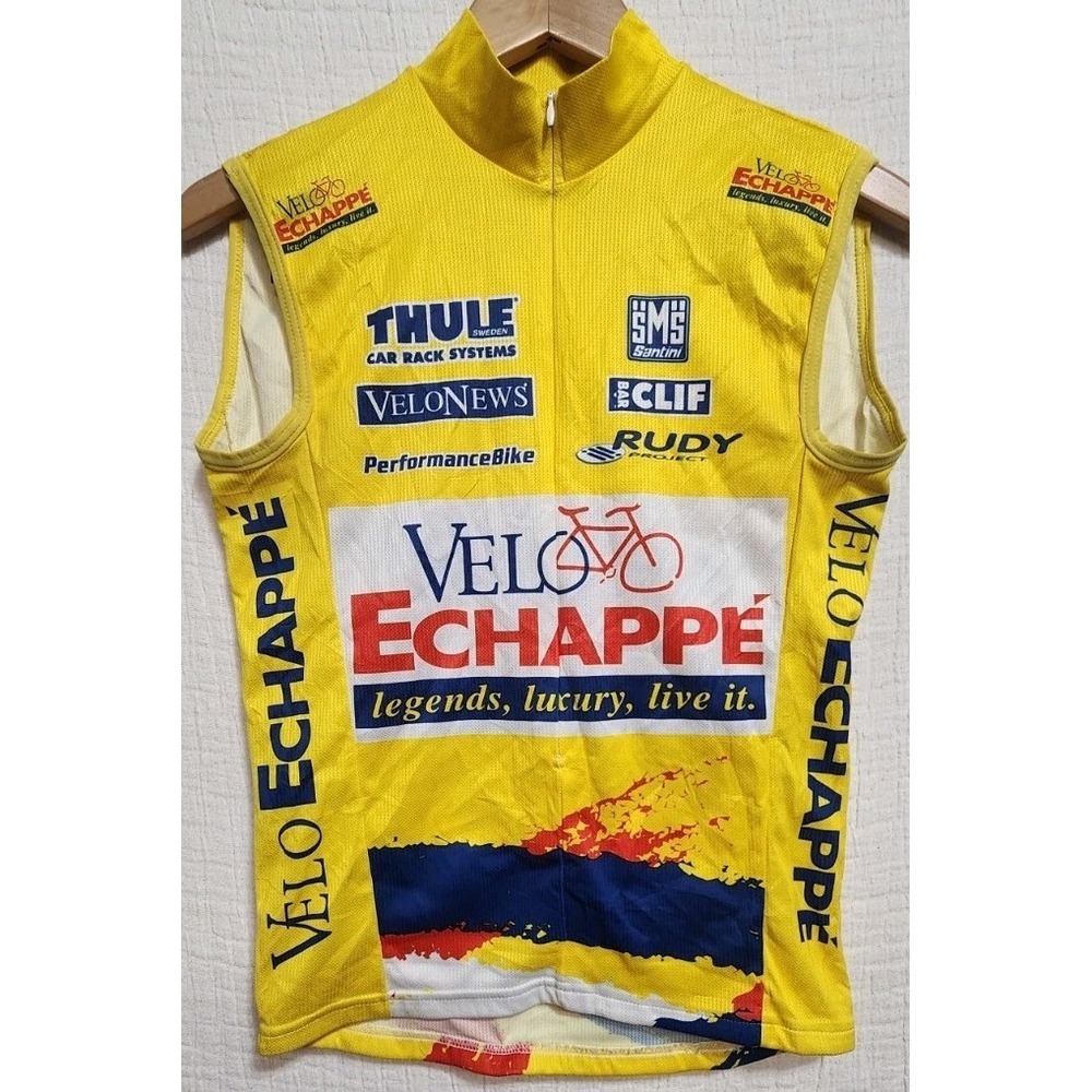 Santini SMS Bike Cycle Jersey Velo Echappe Thule Clif Bar 42 S Yellow Riding NEW